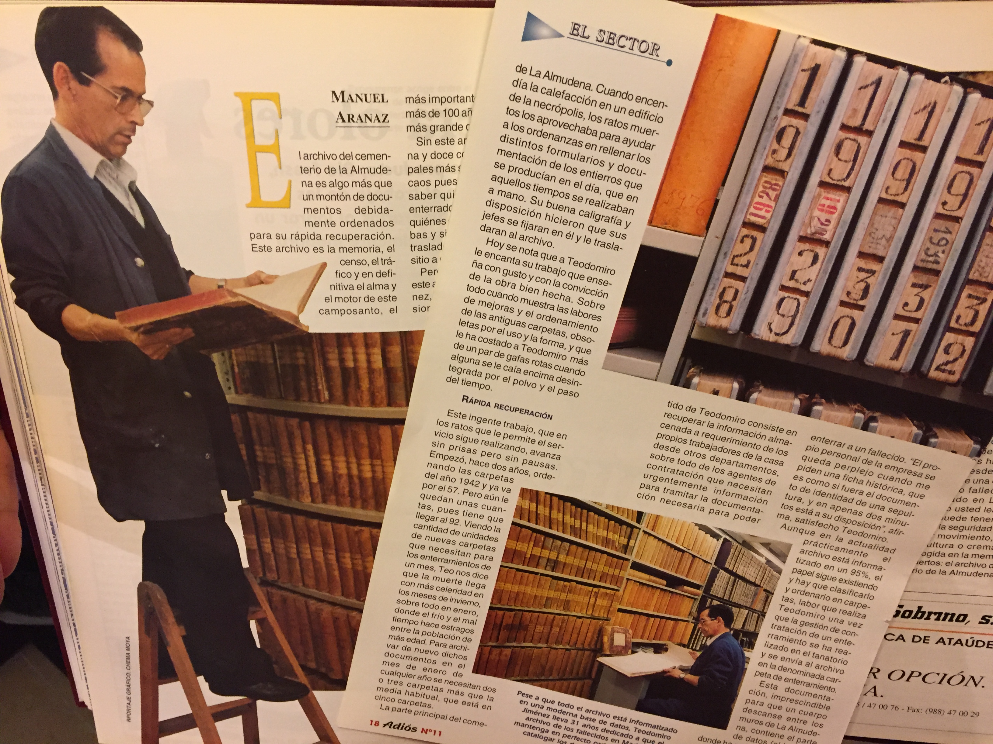 La historia del archivo del cementerio de la Almudena y la de Teodomiro, cuidador de todos sus datos